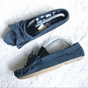 Ciabatta's Gray Suede with Purple/Navy Beaded Deta